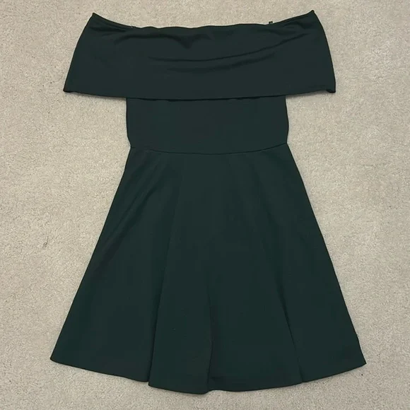 Trac | Dresses | Emerald Green Offtheshoulder Dress | Poshmark